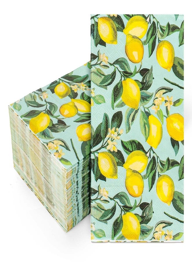 JarThenaAMCS 100Pcs Lemon Guest Napkins Summer Fruit Disposable Napkins Watercolor Hand Towel Paper Napkins for Bathroom Birthday Holiday Party Supplies Table Decor - Image 1